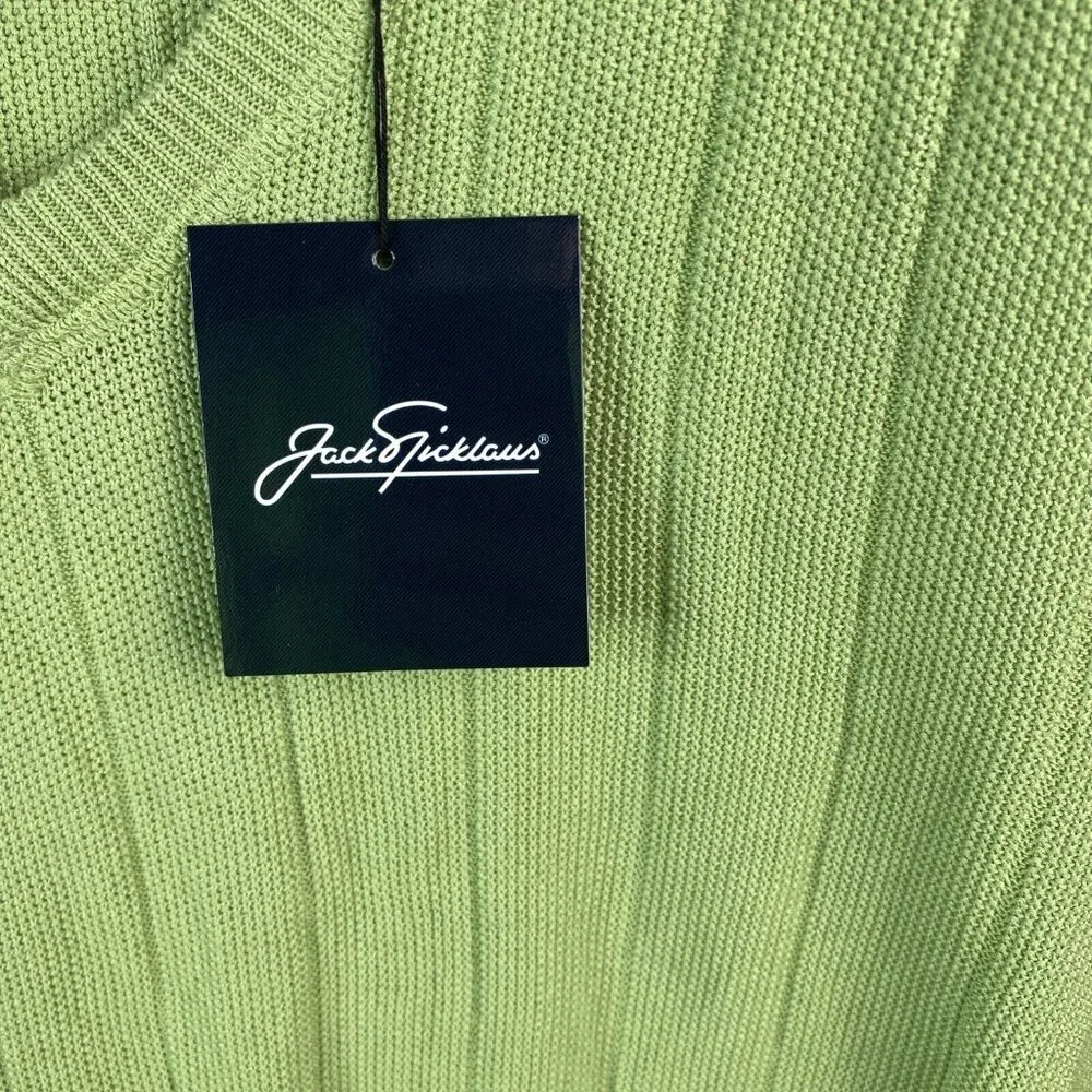 Jack Nicklaus Vest Men’s XL Lime Green 70% Silk, 30% Cotton Knit Golf Athleisure - Picture 7 of 10
